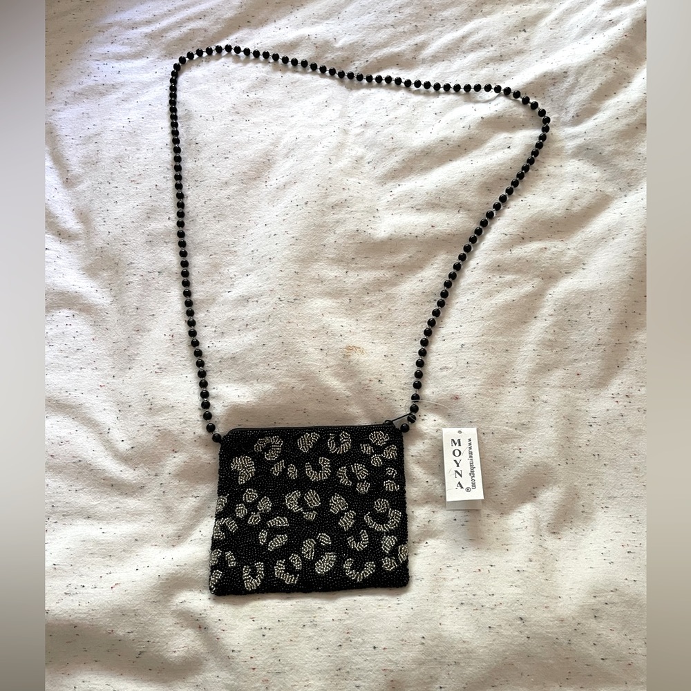 Anthropologie Black Beaded Evening Purse